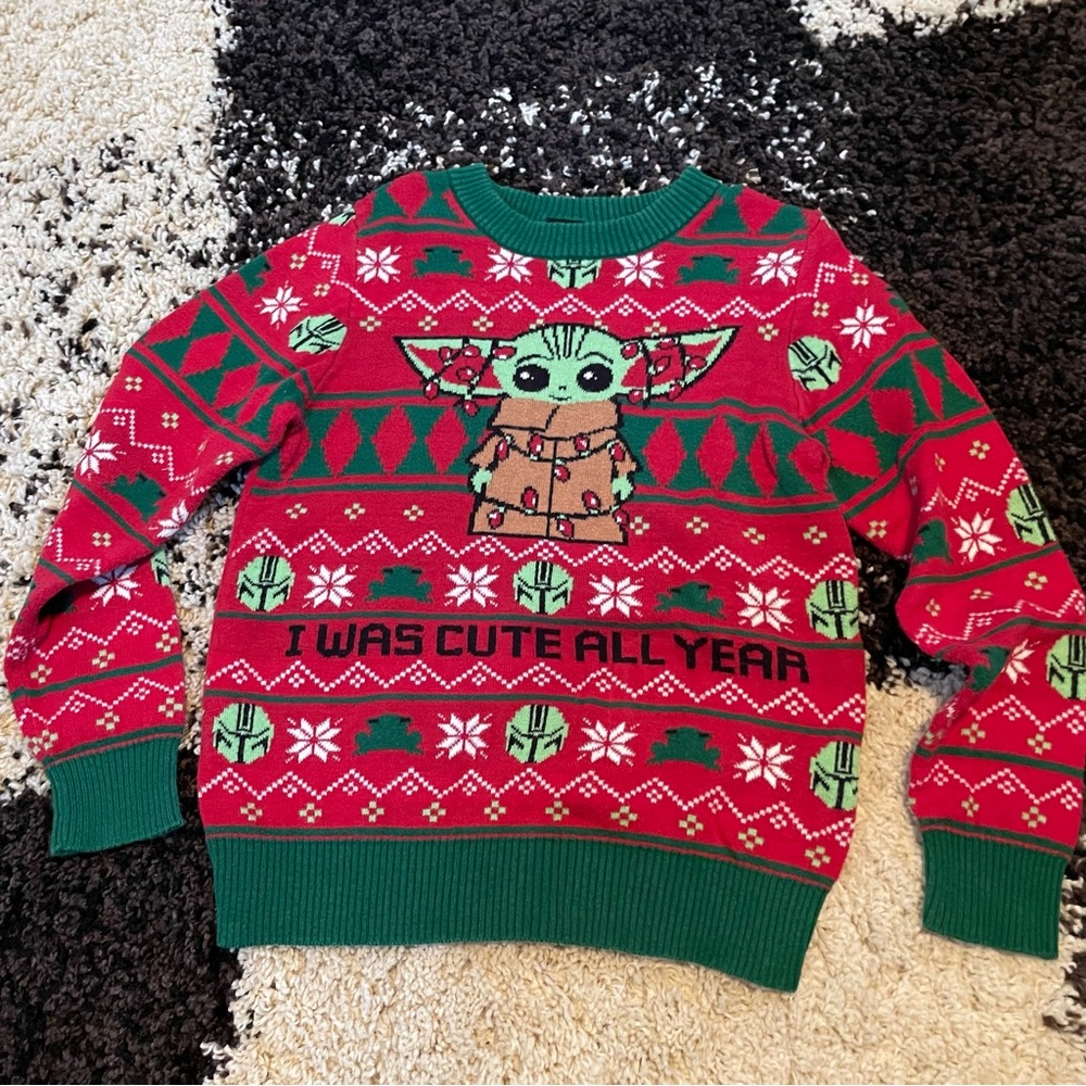 Baby Grogu Christmas Sweater, size 5t